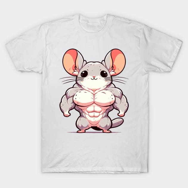 Cute Muscular Chinchilla T-Shirt by Dmytro